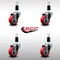Service Caster 3'' SS Red Poly Wheel Swivel 1-3/8'' Expanding Stem Caster Set, 4PK SCC-SSEX20S314-PPUB-RED-138-4 - alternate 2